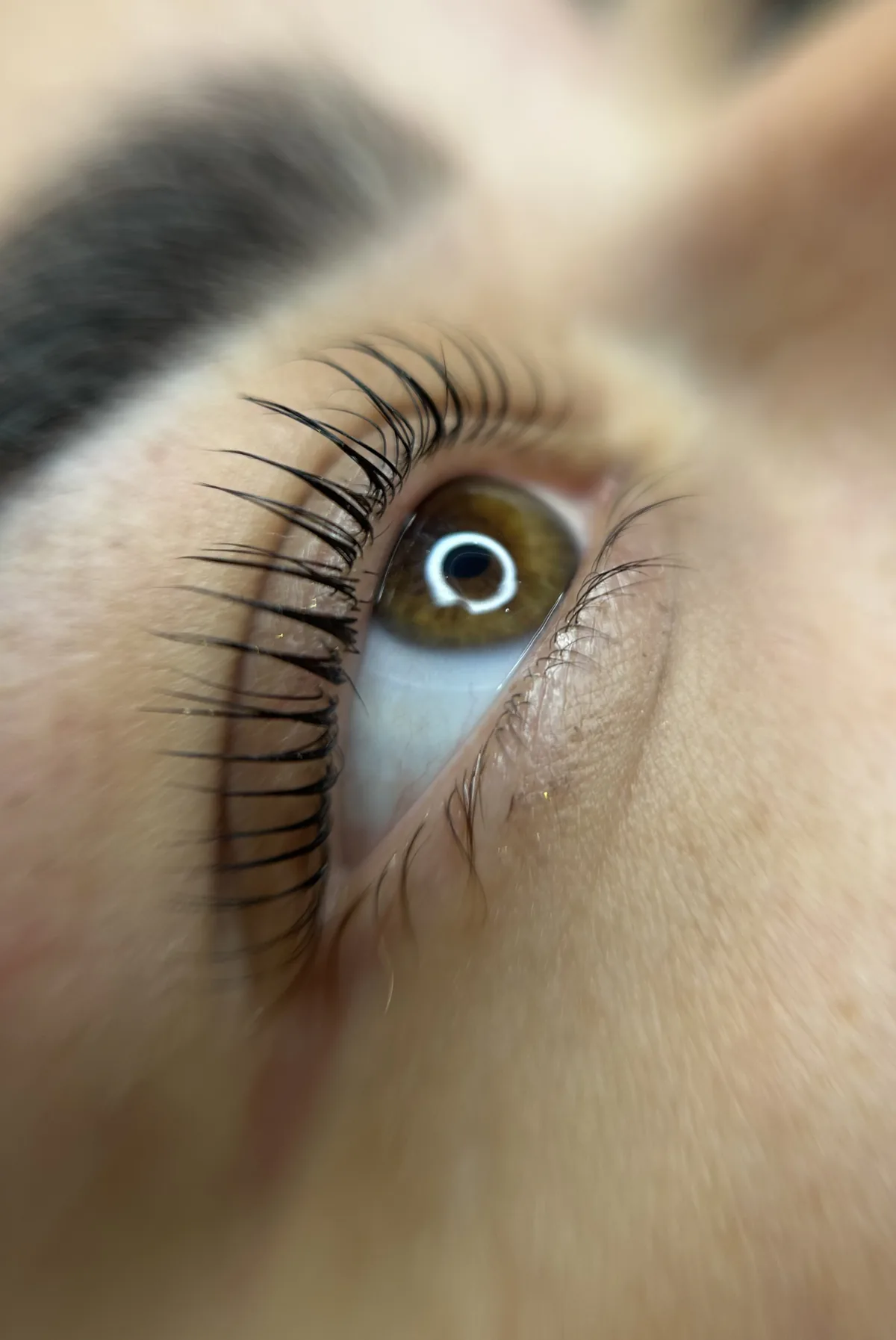 Detail oka po korejském lash liftingu